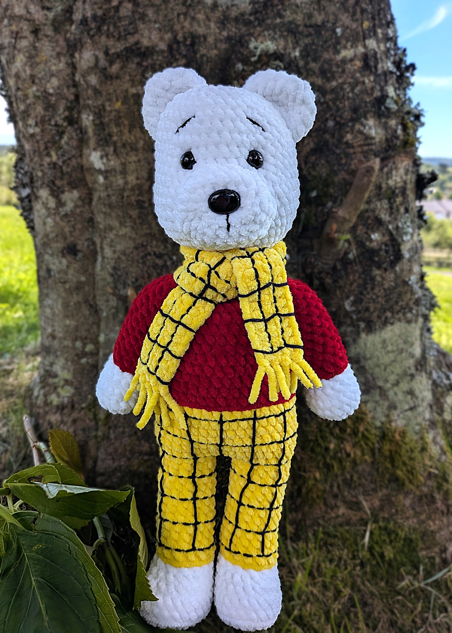 Yellow tartan bear