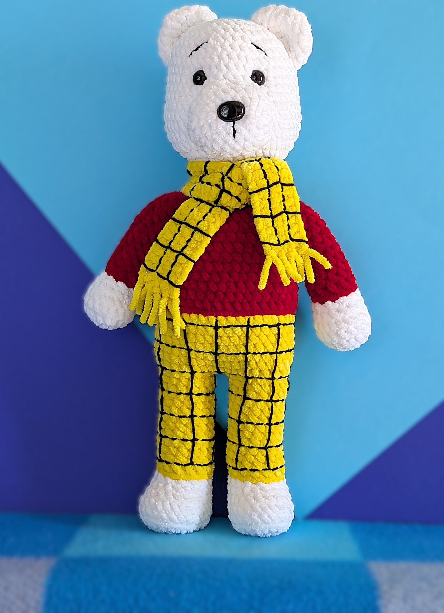 Yellow tartan bear