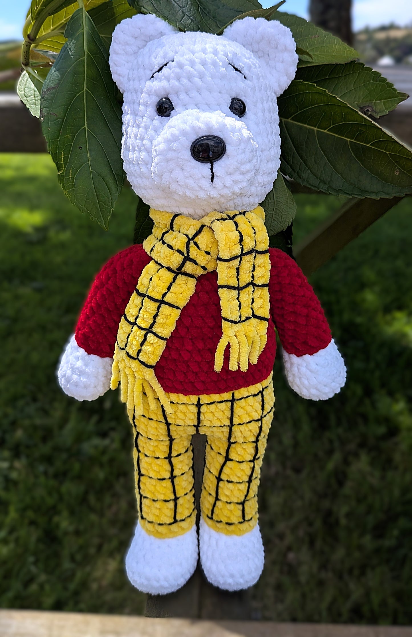 Yellow tartan bear