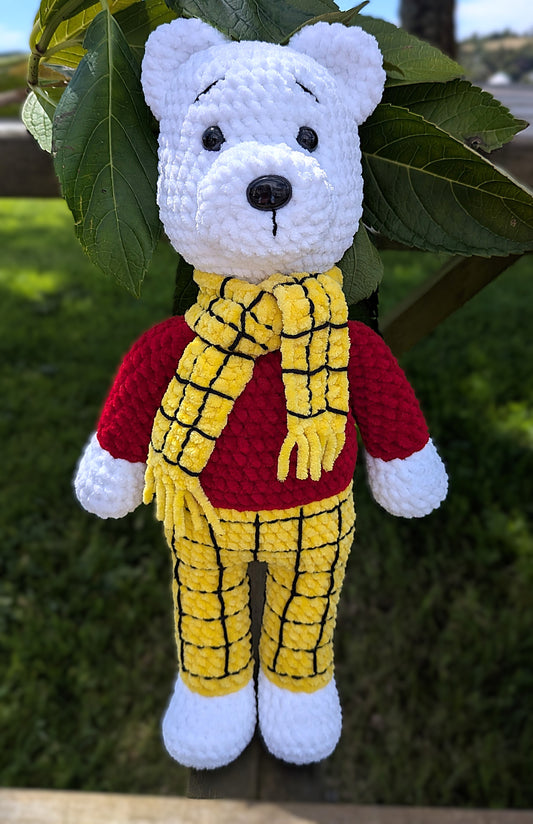 Yellow tartan bear
